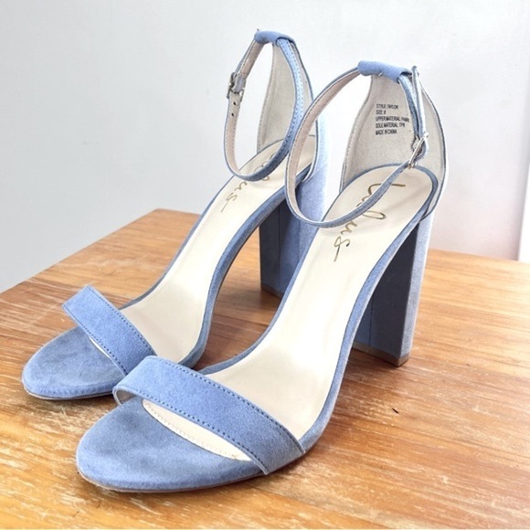 Lulu’s Taylor Blue Suede Ankle Strap Heels - Picture 5 of 14